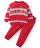 Babyhug Full Sleeves Baby Sweater Set -Red