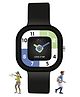 Spiky Rectangle Analogue Watch for Kids - Black