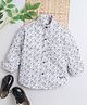 BAATCHEET Full Sleeves All Over Multi Colour Abstract Blocks Pattern Printed Shirt - White & Grey