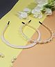 Kamule Set Of 2 Pearl Embellished  Hair Bands -White & Golden