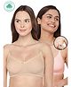 Inner Sense Organic Antimicrobial Feeding & Nursing Bra Pack Of 2 - Beige & Pink