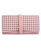 The Clownfish Dhanvi Collection PVC Checks Design Snap Flap Closure Womens Wallet Clutch Ladies Purse with Multiple Card Holders (Pink)