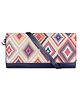 THE CLOWNFISH Women Jolene Printed Handicraft Fabric & Vegan Leather Ladies Wristlet Purse Sling Bag With Multiple Card Slots (Multicolour-Diamond Design), Multicolor