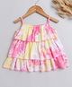 The Magic Wand Sleeveless  Tie & Dye Tiered Top - Pink Yellow
