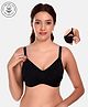 Elite Mom Cotton Solid Maternity & Nursing Bra - Black