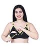 Elite Mom Solid Maternity Bra With Front Hook Closure Nursing Access - Black