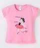 Grab It Sinker Cotton Half Sleeves T-Shirt Dancing Girl Print - Pink