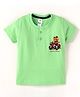 Grab It Sinker Cotton Half Sleeves T-Shirt Teddy Bear Print - Green