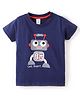 Grab It Cotton Sinker Half Sleeves T-Shirt Robo Print - Navy