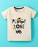 Grab It Cotton Sinker Half Sleeves T-Shirt Play Zone Print - Off White