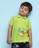 NUSYL Half Sleeves Printed Giraffe Printed Polo Tee - Lime Green