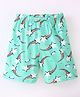 Grab It Cotton Knit Sinker Knee Length Shorts Star Print - Sea Green