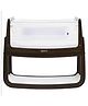 Snuz 3-in-1 Bedside Crib with zip-down Window, in-built Rocker, Removable Bassinet, and Mattress - Espresso