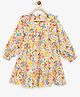 Campana Full Puffed Sleeves Floral Printed Frilled Yoke Dress - Multi Colour
