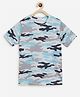 Campana 100% Cotton Half Sleeves Seamless Camouflage Printed Tee - Blue & Grey