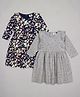 The Sandbox Clothing Co Pack Of 2 Full Sleeves Stars & Floral Printed Dresses - Navy Blue Grey