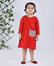 The Sandbox Clothing Full Sleeves Solid Fit & Flare Dress - Red