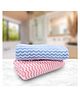 JARS Collections 100% Microfiber Super Soft Chevron Print  Baby Bath Towel Pack of 2-  Blue & Pink