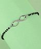 CLARA 925 Sterling Silver Rhodium Plated Black Beads Infinity Hand Mangalsutra Bracelet - 2.3 g
