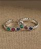 CLARA 925 Sterling Size Adjustable Colorful Toe Rings Silver - 4.2 g