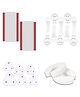 KidDough Baby Proofing Child Safety Kit With 2 Finger Pinch Door Hinge Guards 5 Safety Locks for Cabinets Almirahs 2 C Shape Door Stopper 6 Electric Socket Guards - Multicolour