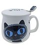 SANJARY Oreo Cat Ceramic Coffee Mug with Stainless Steel Spoon - 400 ml
