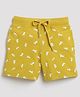 Tiny Girl Alphabet W & Z Printed Shorts - Mustard Yellow