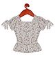 Tiny Girl Half Sleeves Floral Printed Top - White