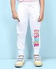 NUSYL Everyday Motivation Theme Run Day Text Placement Printed Unisex Track Pant - White