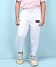 NUSYL Triple Striped Design Placement  Printed Unisex Track Pants -White