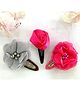 Flaunt Chic Set Of 3 Flower Applique Detailed Tic Tac Hair Clips Hair Clips - Pink