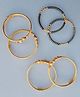 Akinos Kids Set Of 3 Metal Alloy Hand Crafted Nazariya Bangles - Golden