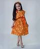 Tiber Taber One Shoulder Mangoes Printed Dress - Orange
