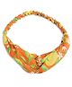 Tiber Taber Mango Printed Twisted Knotted Headband - Orange
