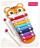 Babyhug Tiger Wooden Xylophone | 8-Note Keyless Musical Toy with 2 Mallets | Educational Playset for Boys & Girls | Safe & Non-Toxic | Multicolour | BIS Certified