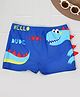 Yellow Bee Dinosaur Printed Swim Shorts  - Blue
