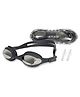 Viva Swimming Focus One Piece Mirror Goggle with Double Silicone Strap for Professional Swimmers - Black