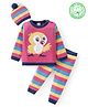 Babyhug Organic Cotton Knit Full Sleeves Baby Sweater Set with Cap & Bird Design - Pink & Blue