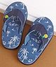 Cute Walk by Babyhug Slip On Style Palm Tree Graphics & Pineapple Applique Flip Flops - Blue
