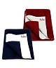 Kritiu Baby Smart Dry Sheet Bed Protector Sheet Size Small Pack Of 2 - Navyblue & Maroon