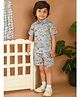 LIL PITAARA Pure Cotton Half Sleeves Vehicle Theme Printed Co Ord Set - Grey