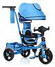 Fun Ride Kids Bullet Tricycle with 360 Rotatable Seat, Parental Control Handle - Musical Trike for Kids with Safety Handle  - Blue