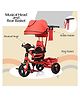 Fun Ride Kids Bullet Tricycle with 360 Rotatable Seat, Parental Control Handle - Musical Trike for Kids with Safety Handle - Red