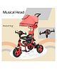 Fun Ride Kids Tricycle Panther 3 In 1 Plug And Play Musical Trike - Parental Control Handle  With Safety Handle - Red