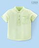 Babyhug Cotton Linen Half Sleeves Solid Kurta Shirt- Lime