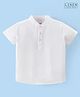Babyhug Cotton Linen Half Sleeves Solid Kurta Shirt- White