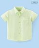 Babyhug Cotton Linen Half Sleeves Solid Shirt- Lime Green