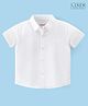 Babyhug Cotton Linen Half Sleeves Solid Shirt- White
