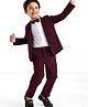 Mark & Mia Full Sleeves Solid Party Suit with Bow Tie - Maroon