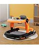 Multi Function Cushioned Seat Adjustable Height Baby Walker with Toy Bar & Music - Orange & Black